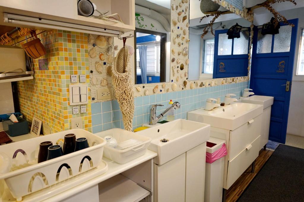 Kuchyň nebo kuchyňský kout v ubytování 安蘭居旅店 An Lan Jie Hotel