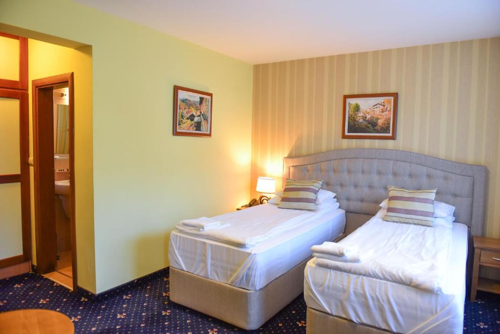 Postel nebo postele na pokoji v ubytování Family Hotel Lazur