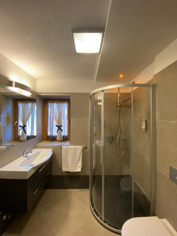 Koupelna v ubytování Hotel Laurino