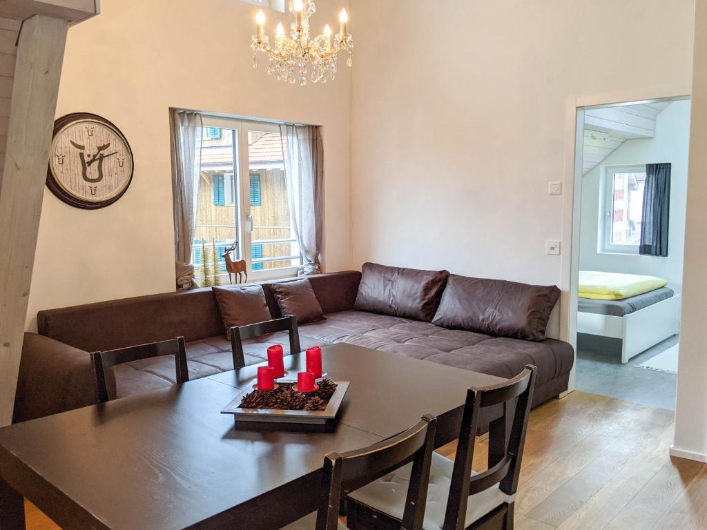 Posezení v ubytování Budget rooms Pilatus - Alpnachstad