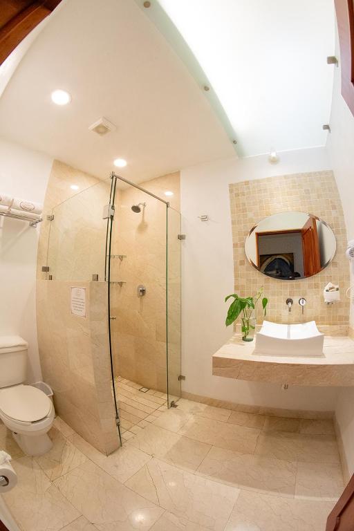 Koupelna v ubytování Hotel Mesón de los Remedios