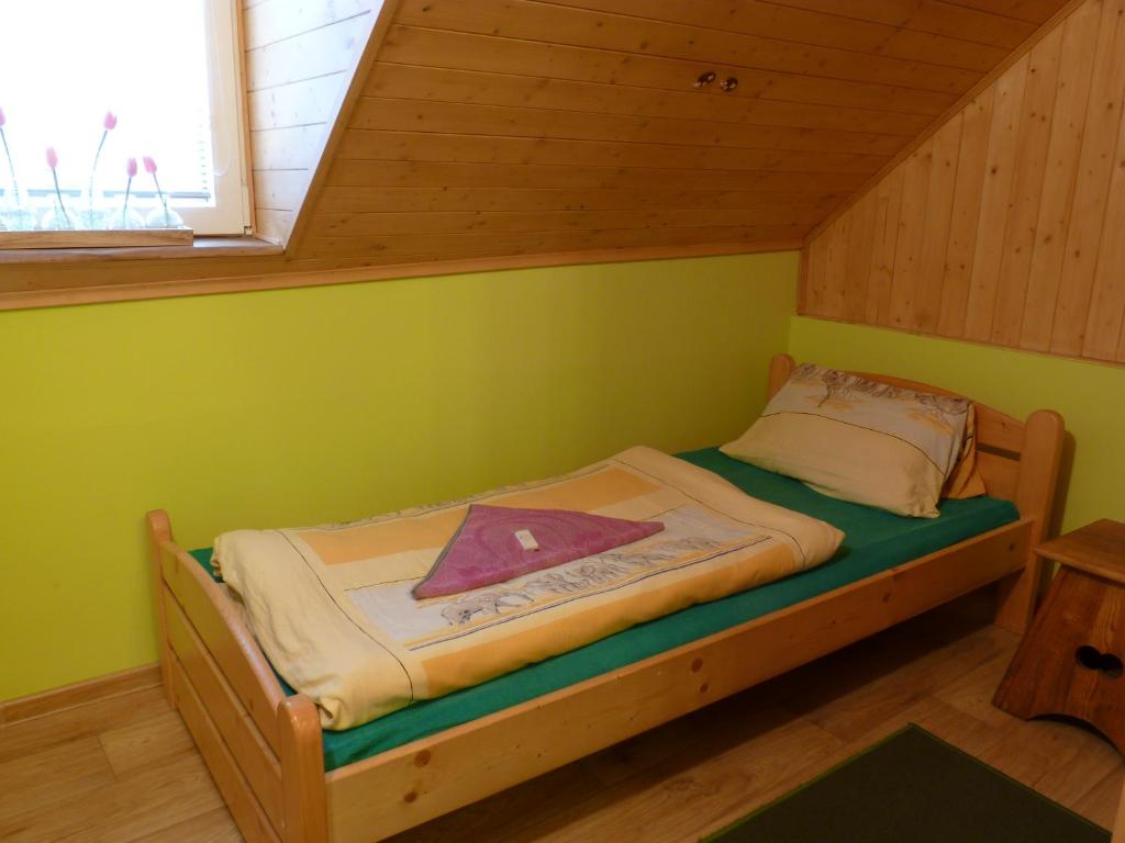 Postel nebo postele na pokoji v ubytování Penzion Obora