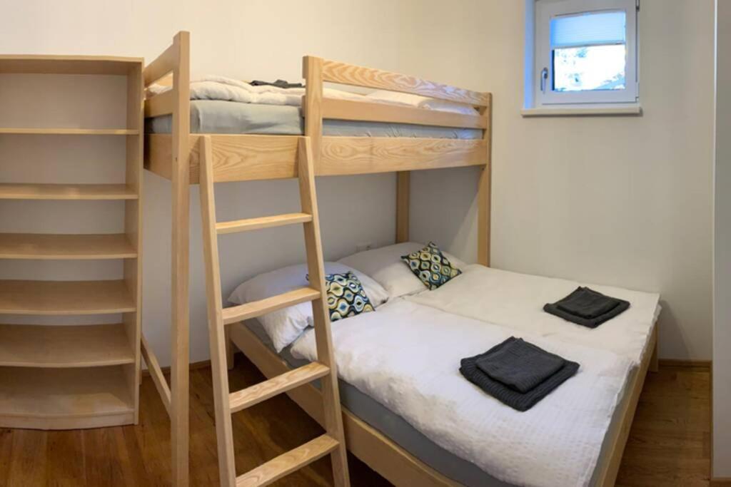 Posteľ alebo postele v izbe v ubytovaní Apartman Hechlstein v Tauplitz
