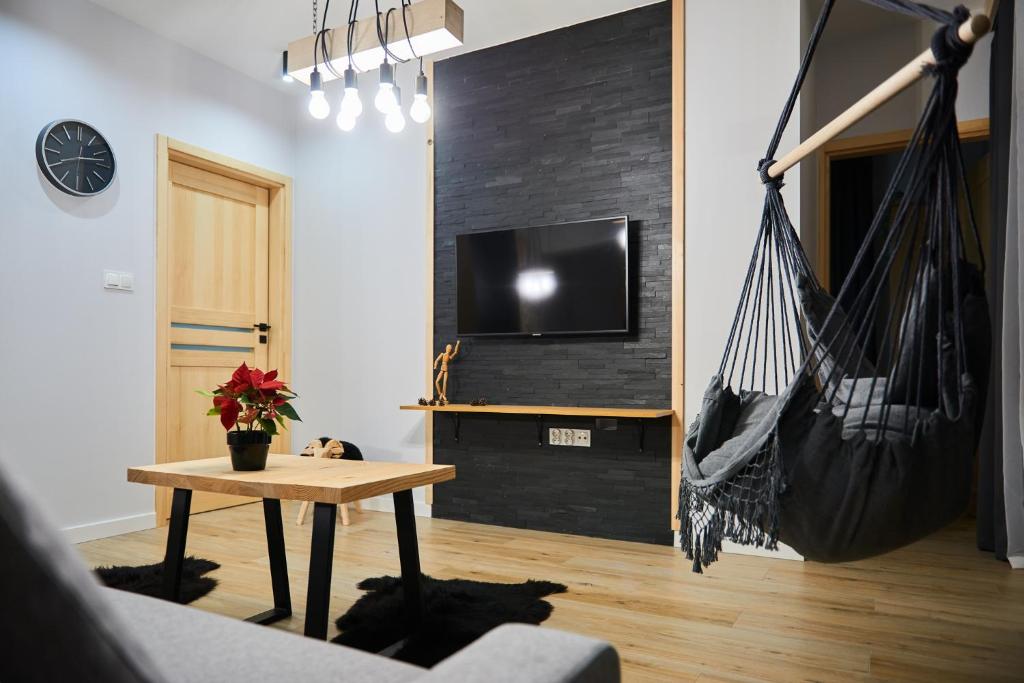 Televízia a/alebo spoločenská miestnosť v ubytovaní VIP Apartamenty, ORKANA APART