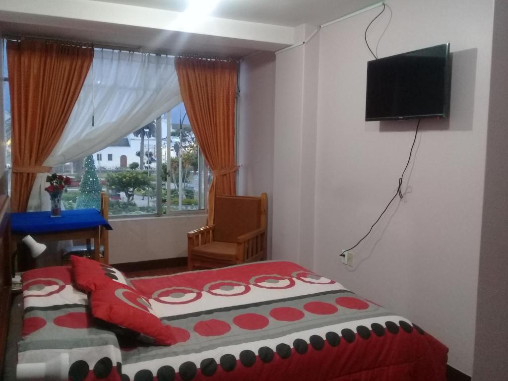 TV a/nebo společenská místnost v ubytování Hotel Central