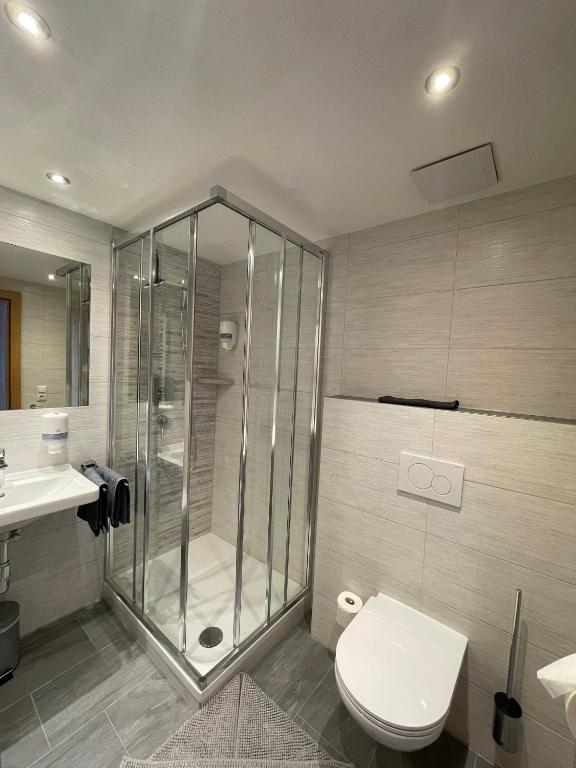 Koupelna v ubytování Haus Lusspark