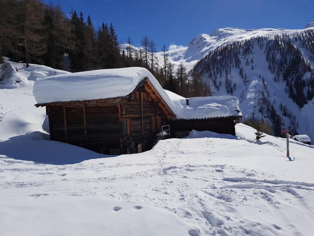 Chalet Biene - Swiss Alp Chalet with Sauna and Jacuzzi að vetri til