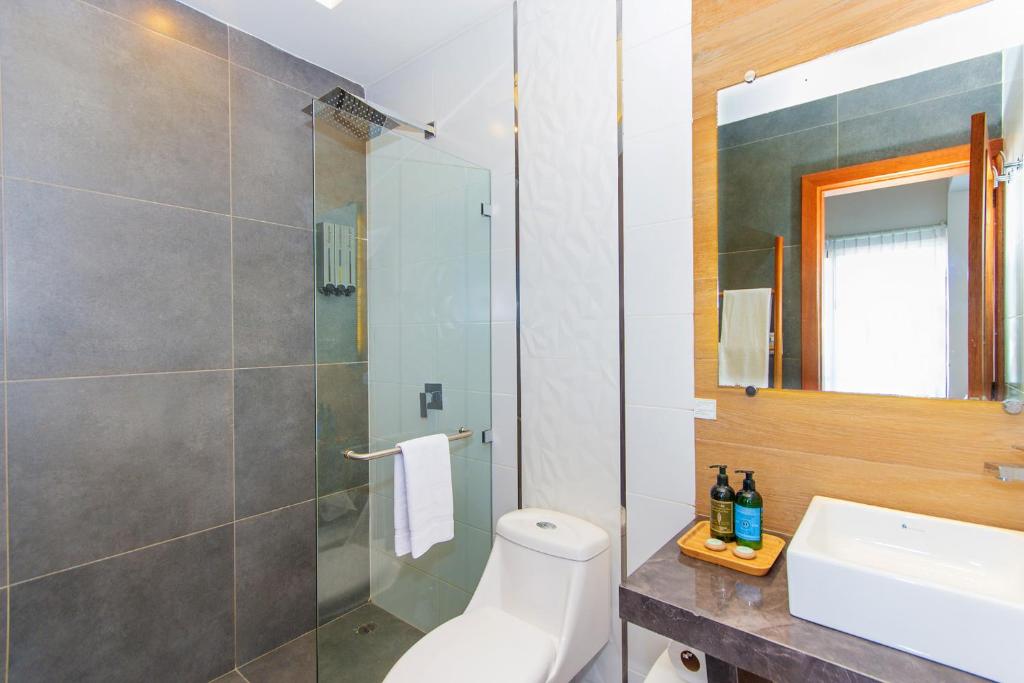 Koupelna v ubytování Hotel Acacia