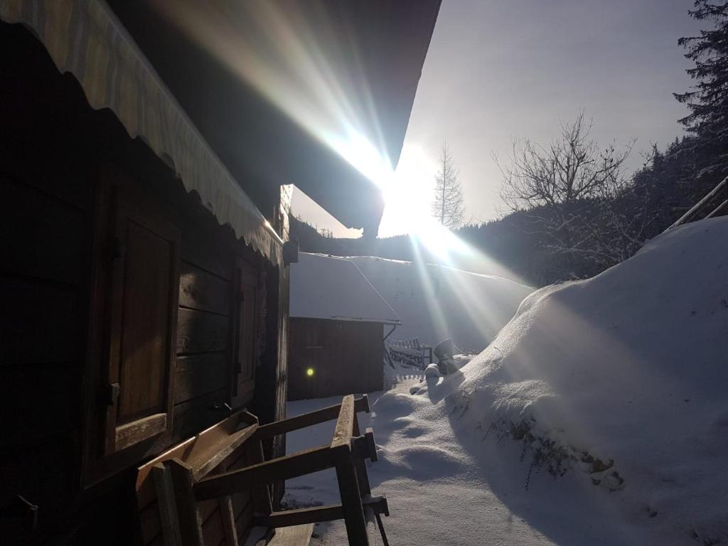 Almhütte Seeberg v zimě