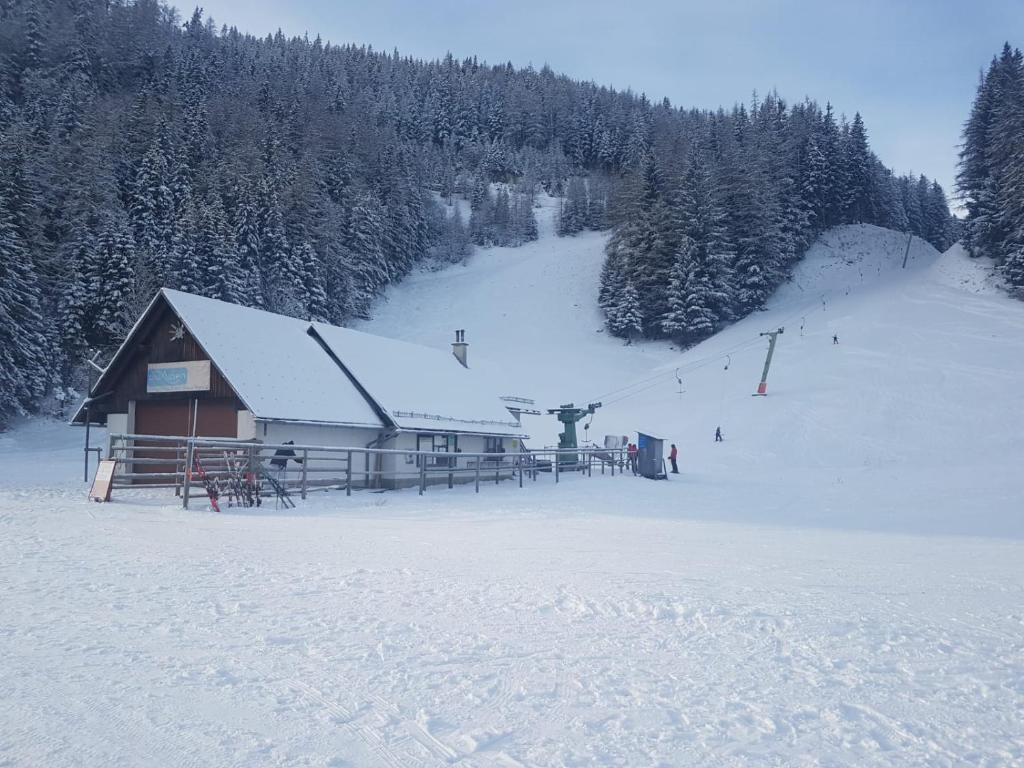 Almhütte Seeberg v zimě