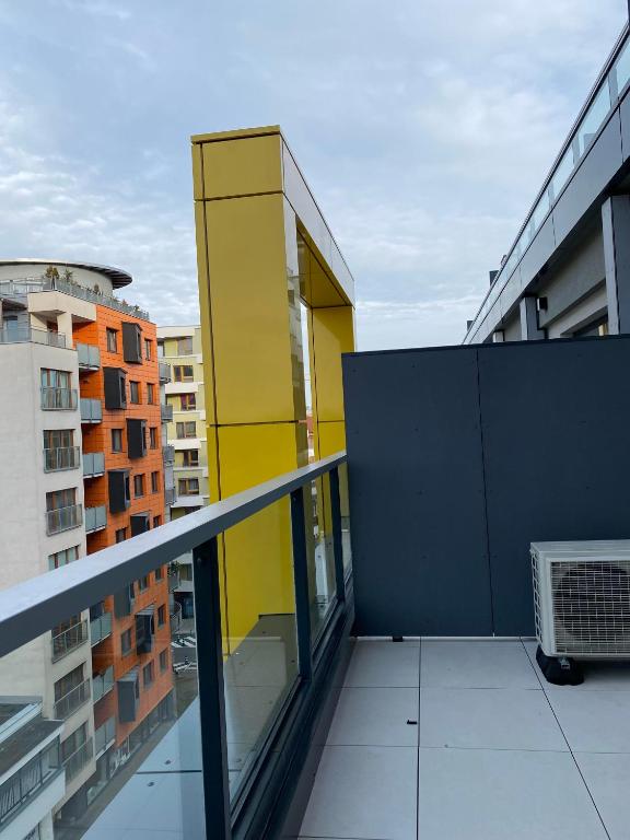 Balkon lub taras w obiekcie Apartment David O2 Arena Prague