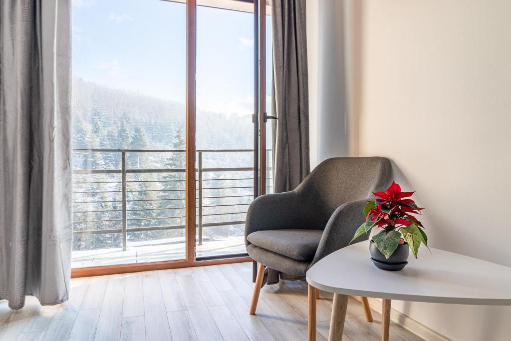 Posezení v ubytování Konopka Forest Home & SPA