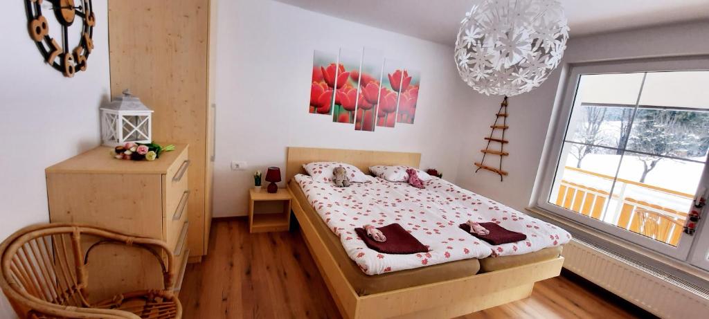 Postel nebo postele na pokoji v ubytování Apartma Rožle