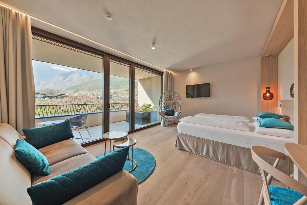 Postel nebo postele na pokoji v ubytování Hotel Wiesenhof