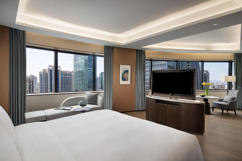 TV a/nebo společenská místnost v ubytování Foreign Trade Centre C&D Hotel,Fuzhou