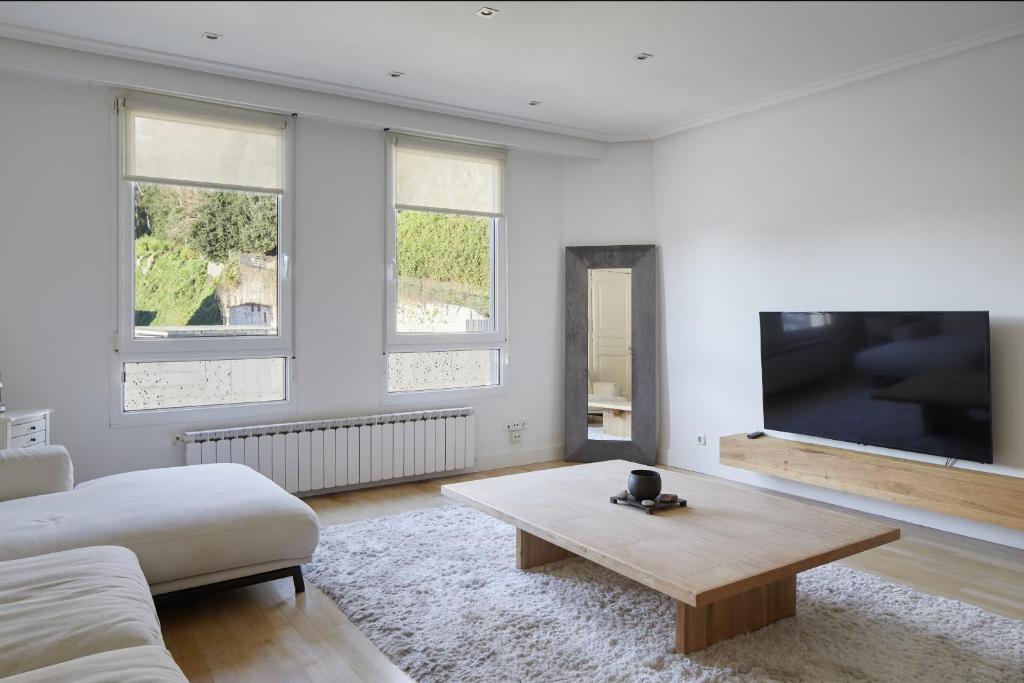 TV a/nebo společenská místnost v ubytování Arraun - Basque Stay
