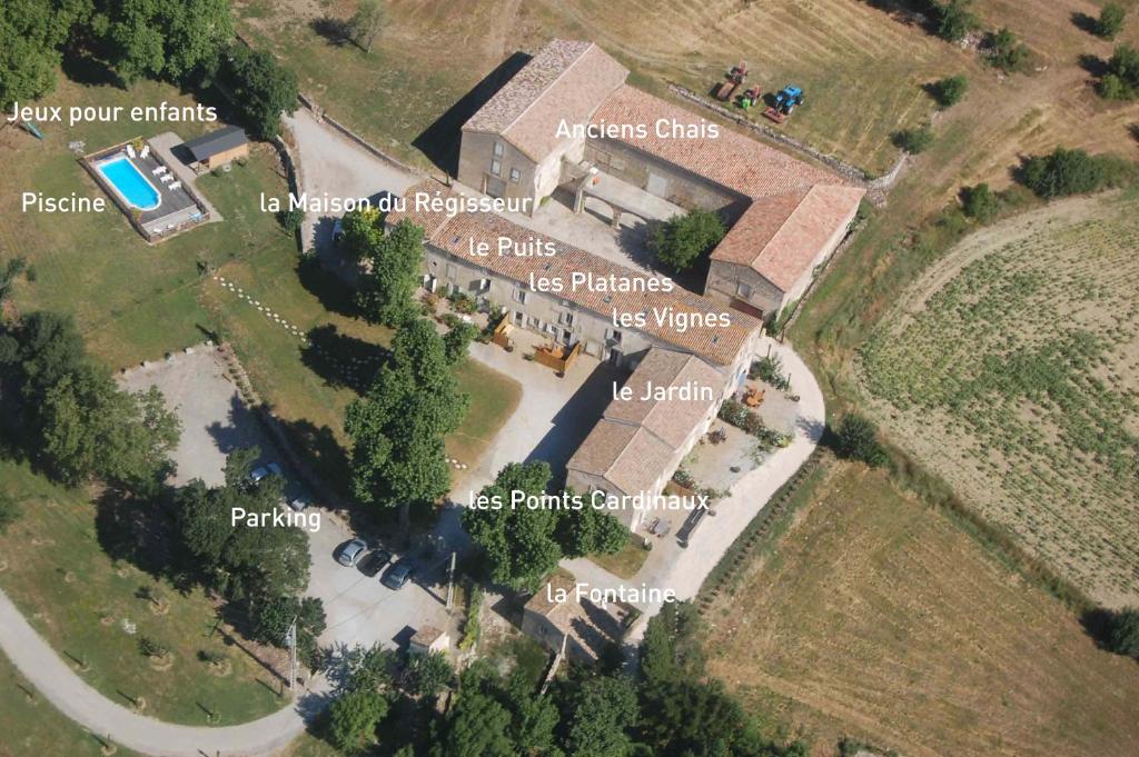 Letecký snímek ubytování Domaine de Garille
