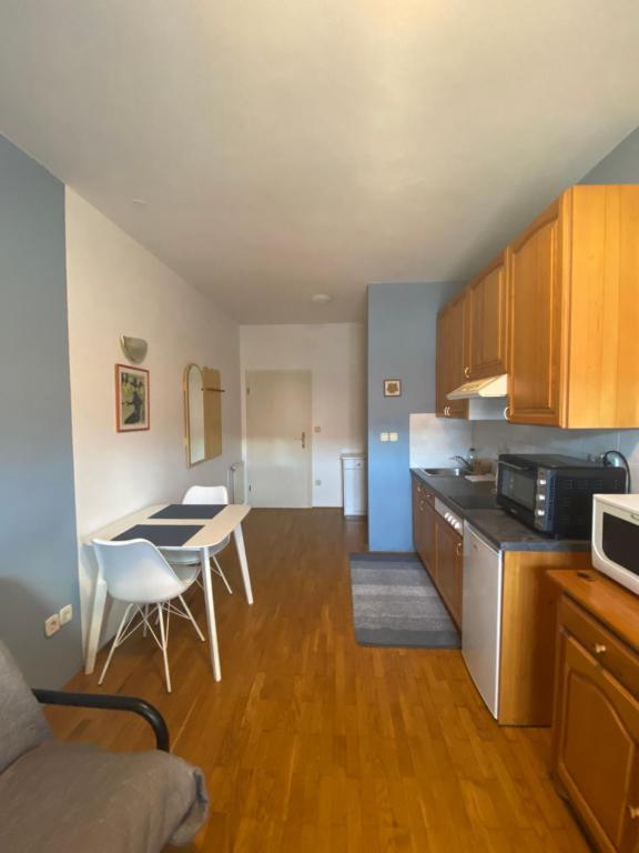 Kuchyň nebo kuchyňský kout v ubytování Apartments Vidmar near Bled