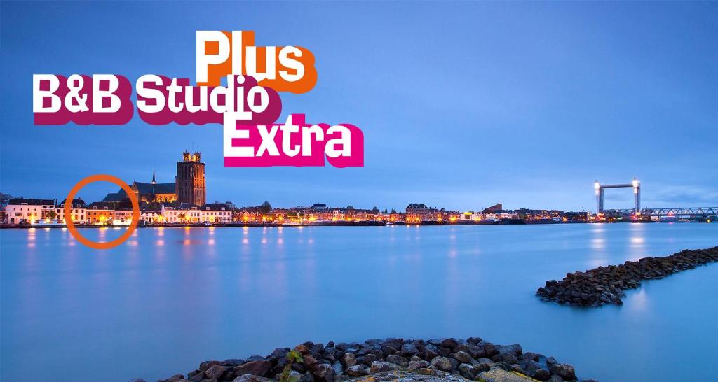 vista sull'acqua con una città sullo sfondo di StudioPlus a Dordrecht