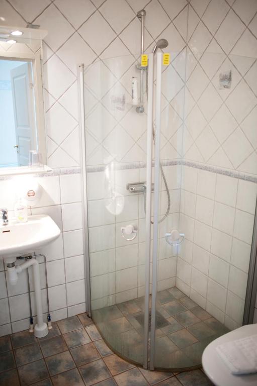Koupelna v ubytování Reftele Wardshus