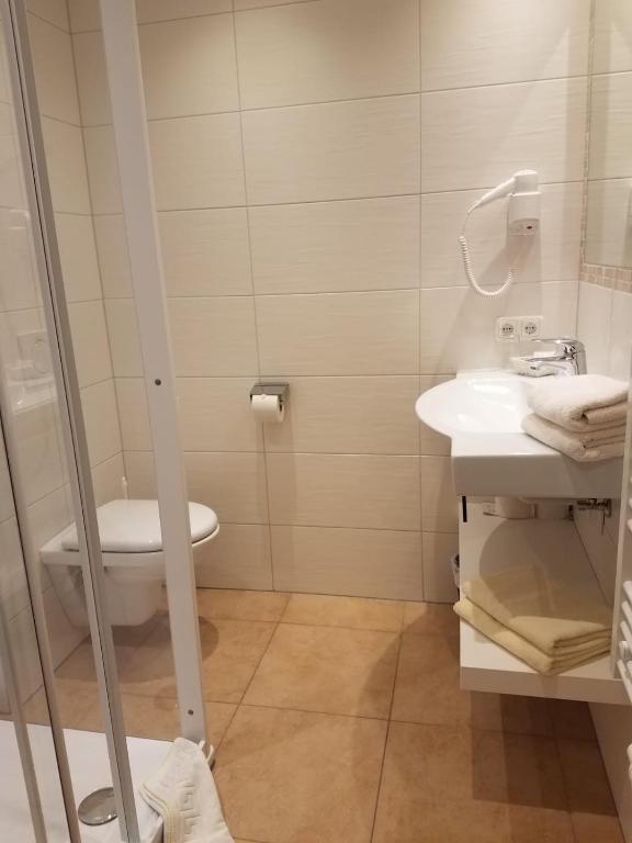 Koupelna v ubytování Aparthotel Hohe Brücke