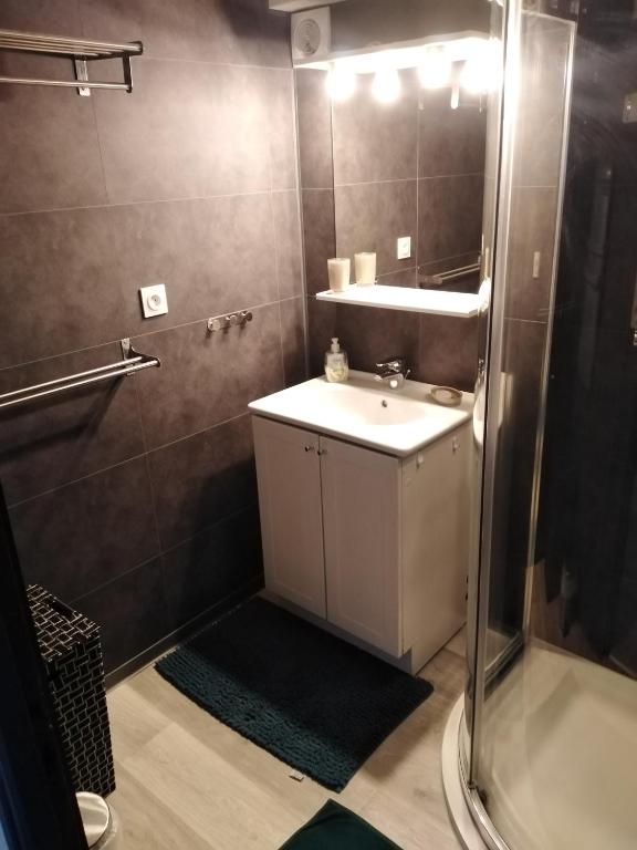 Koupelna v ubytování Font-romeu via odeillo jolie Appartement 6 personnes plein sud