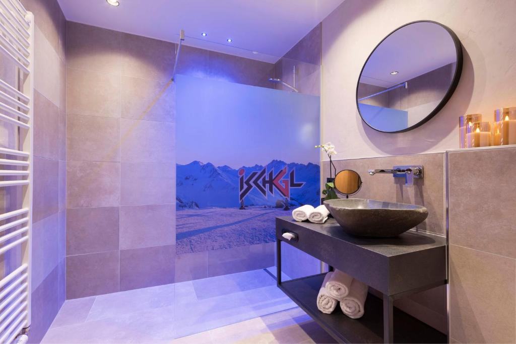 Koupelna v ubytování Hotel Garni Mirabell