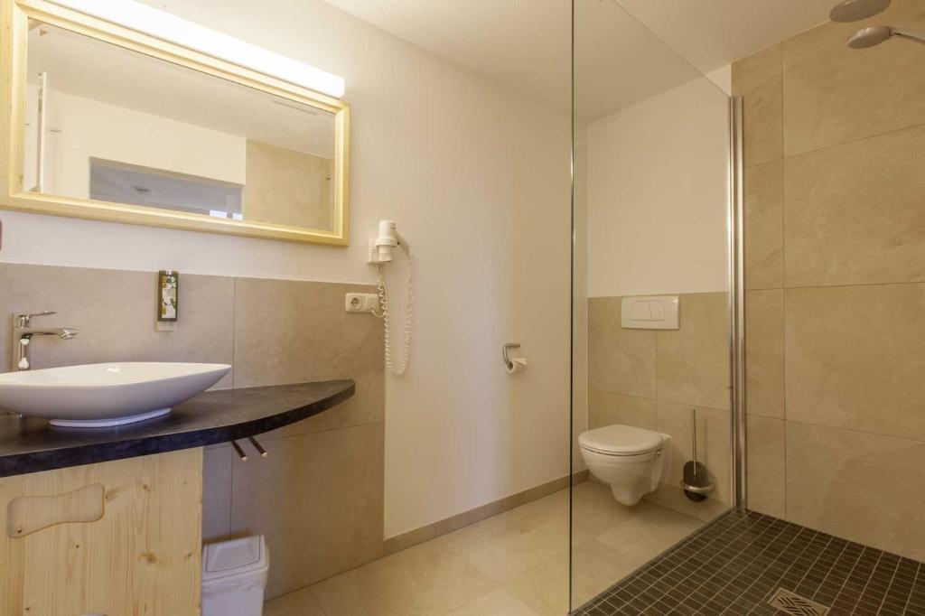 Koupelna v ubytování Burghotel Stolpen
