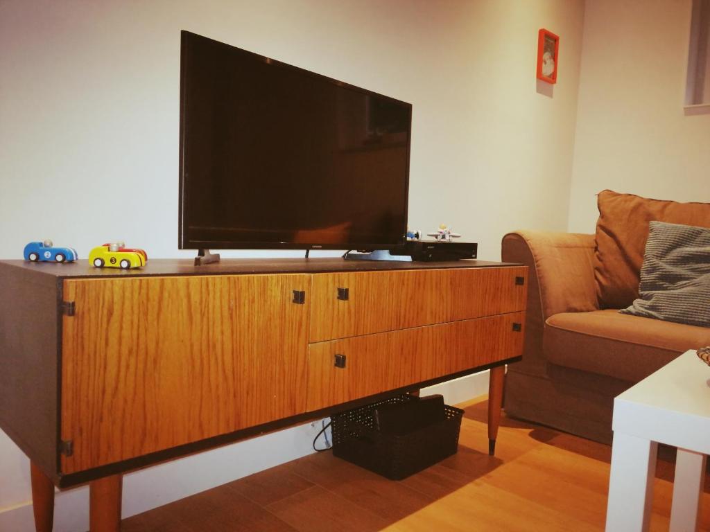 TV a/nebo společenská místnost v ubytování Le Numéro 12 - Chalet à Francorchamps