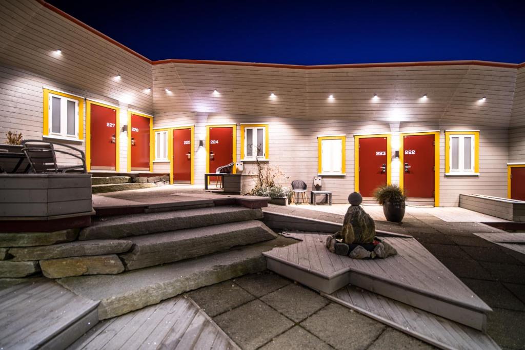 Posezení v ubytování Dolmsundet Hotell Hitra