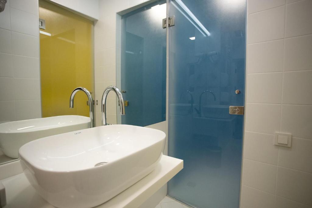 Koupelna v ubytování Kantar Hostel
