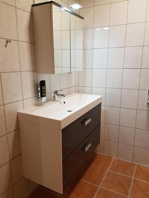 Koupelna v ubytování Strandidyll