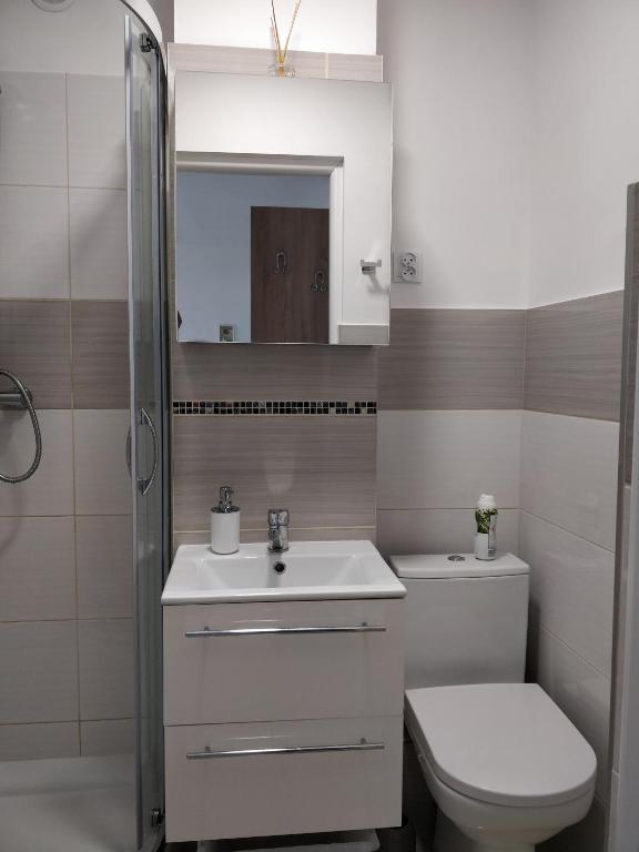 Kúpeľňa v ubytovaní Apartament Hel Leśna 8
