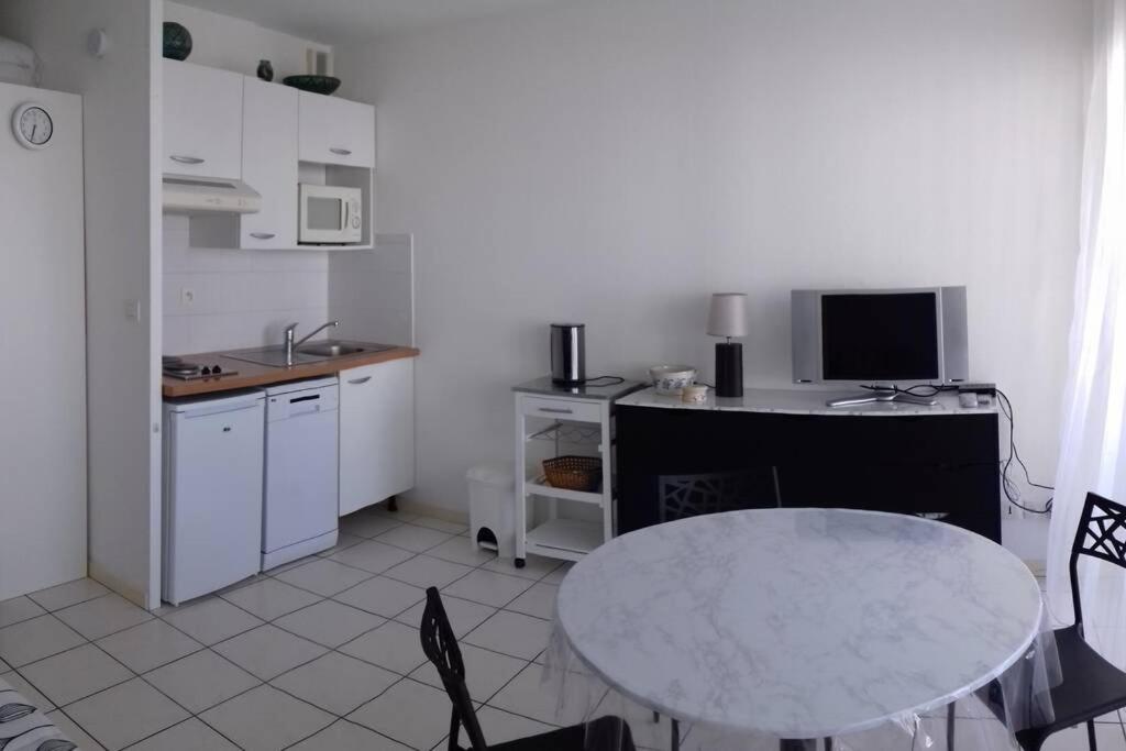 Kuchyň nebo kuchyňský kout v ubytování studio idéal couple 2 enfants, bien situé, calme
