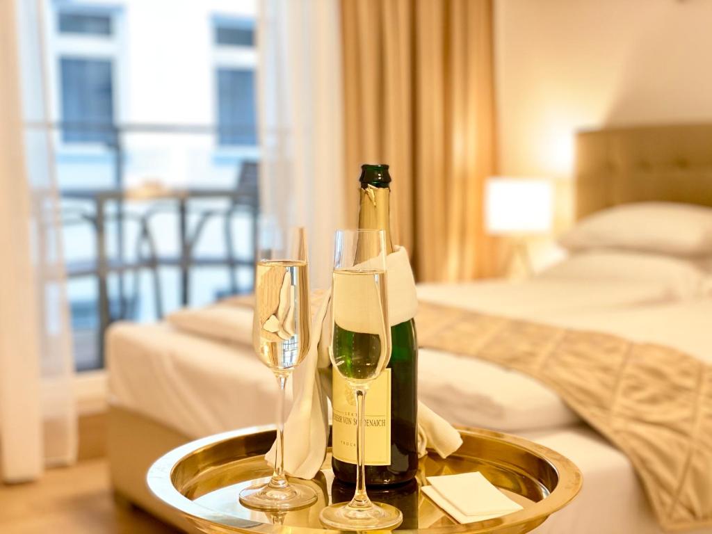 Posteľ alebo postele v izbe v ubytovaní Steiner Residences Vienna Vorgartenstrasse