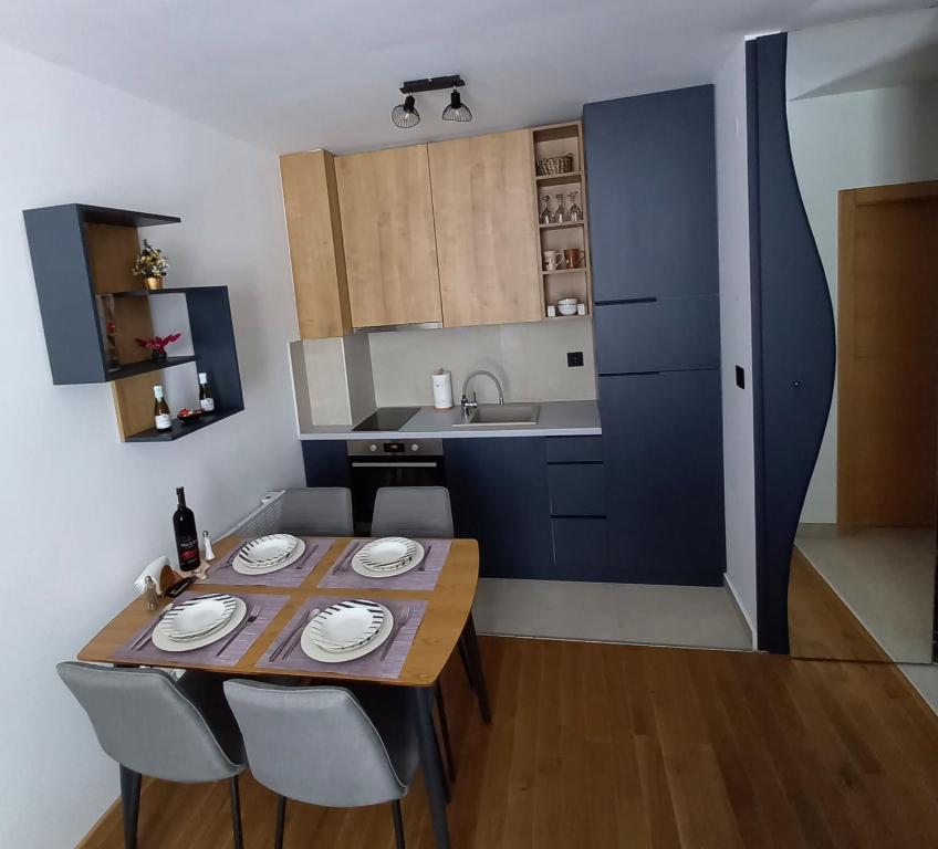 Jahorinska Vila, apartman Teoにあるキッチンまたは簡易キッチン