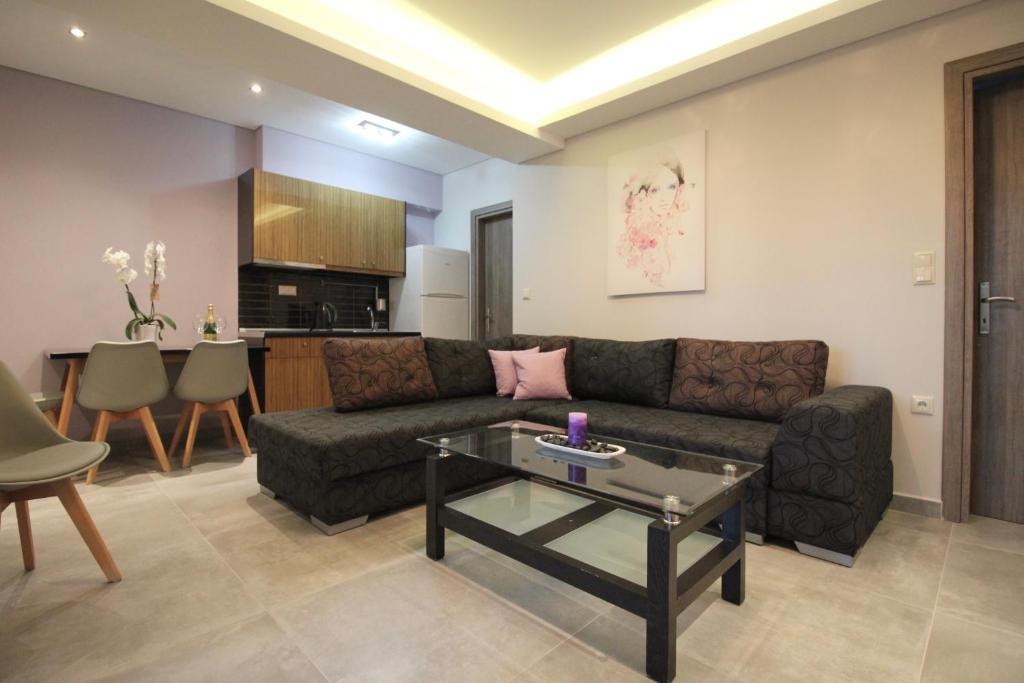 Posezení v ubytování Deluxe Apartments Andreas