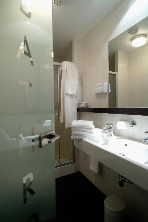 Koupelna v ubytování Hotel Central