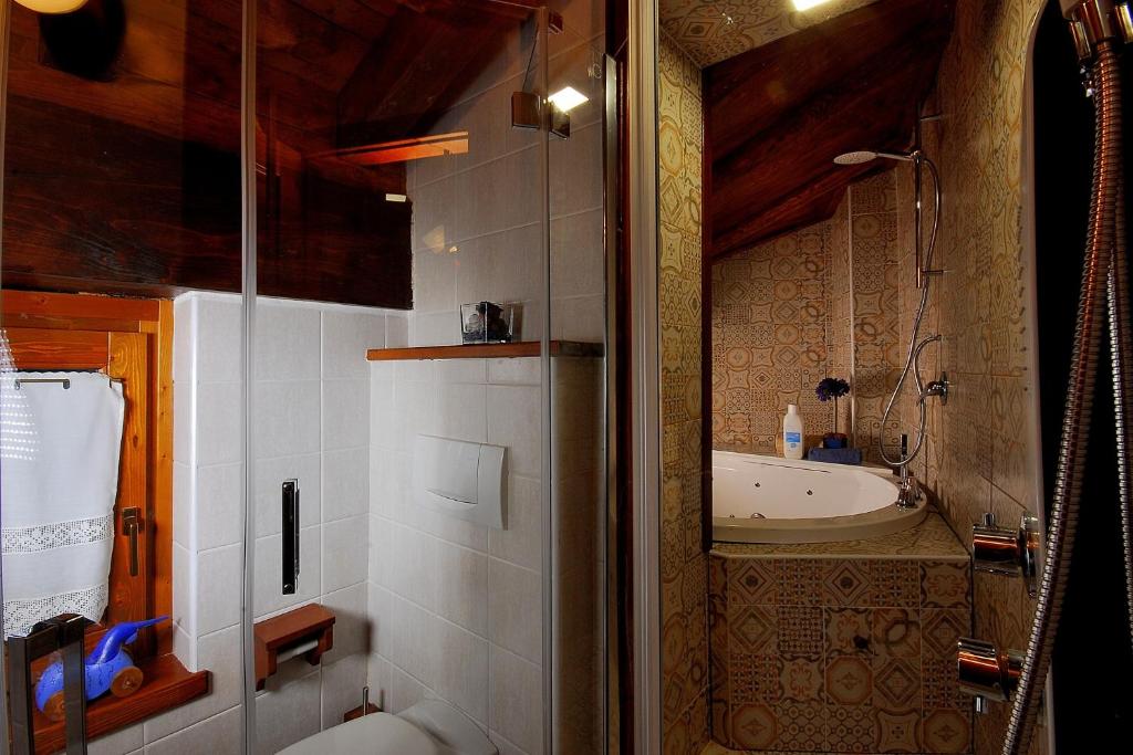 Koupelna v ubytování Aparthotel Foyer d'antan SUITE con caminetto hammam o vasca idromassaggio