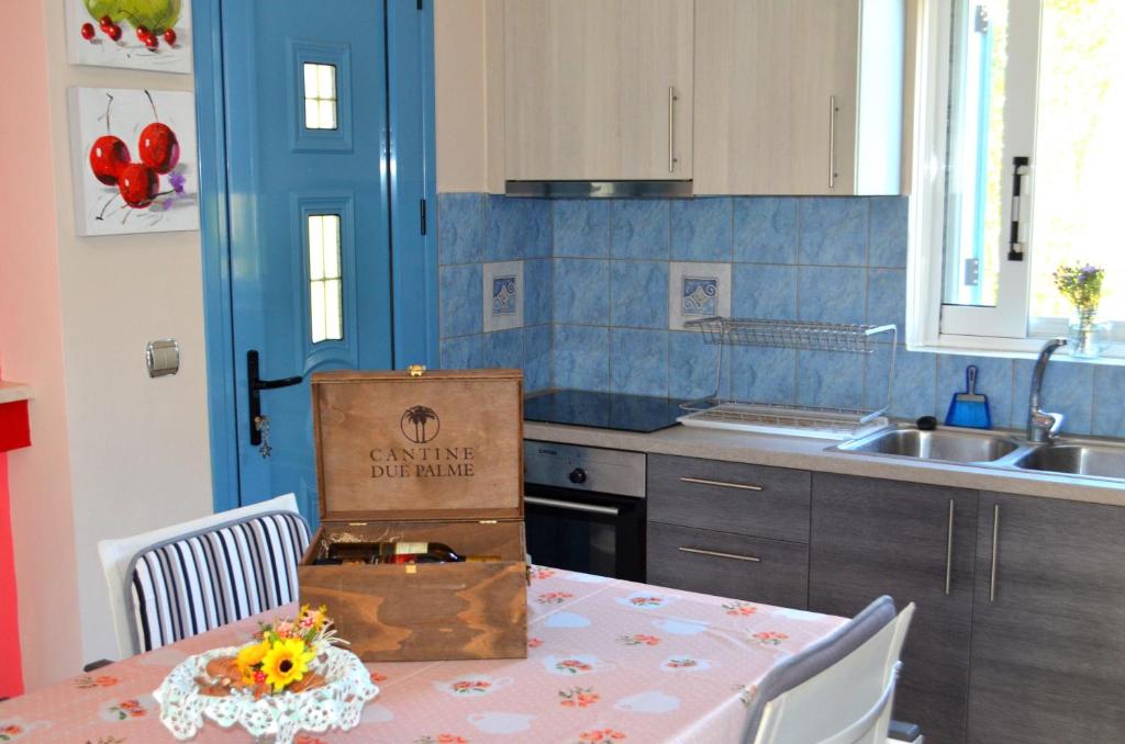 Kuchyň nebo kuchyňský kout v ubytování Villa Eytychia