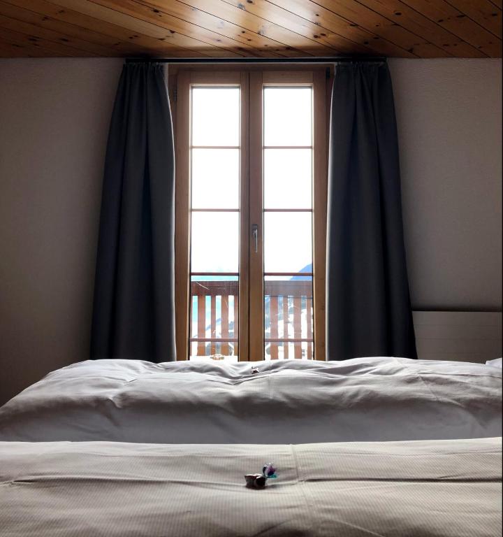 Postel nebo postele na pokoji v ubytování Hotel Aletsch