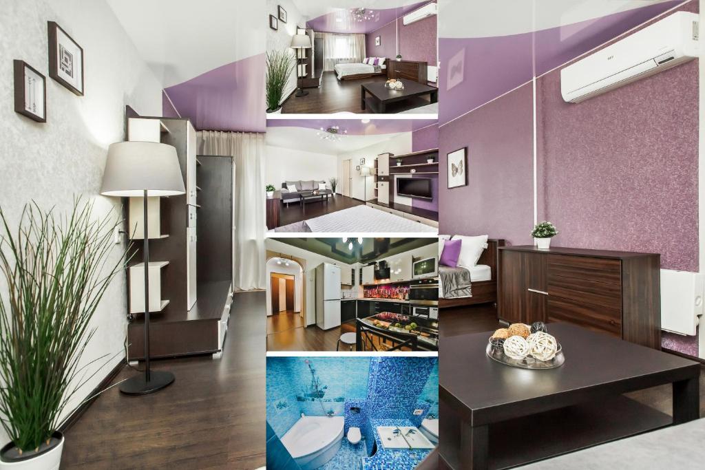 トリヤッチにあるNeptune Bath Apartment SUTKI LIFEの紫壁の部屋写真集