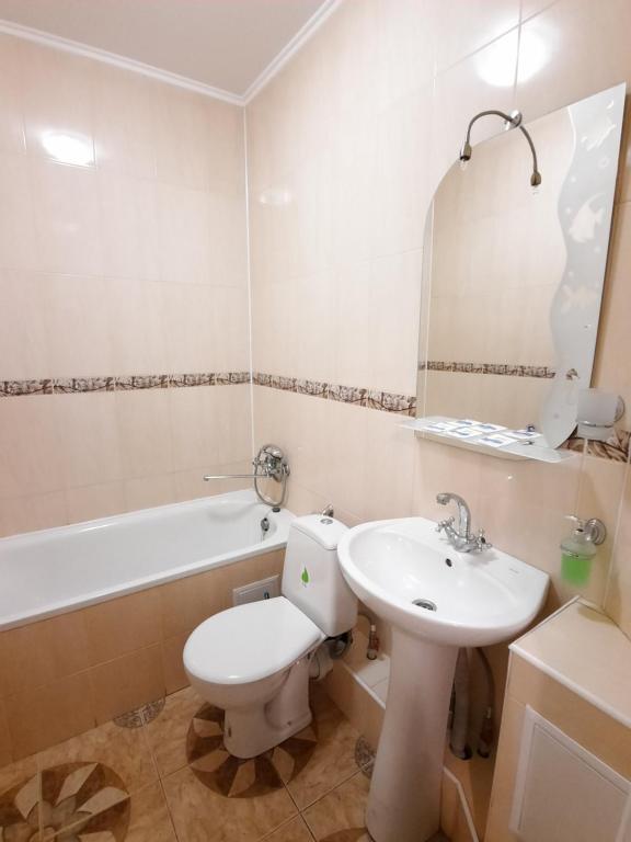 Koupelna v ubytování Hotel Aleksandria