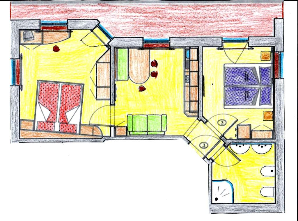 Plan piętra w obiekcie Residence Palmai