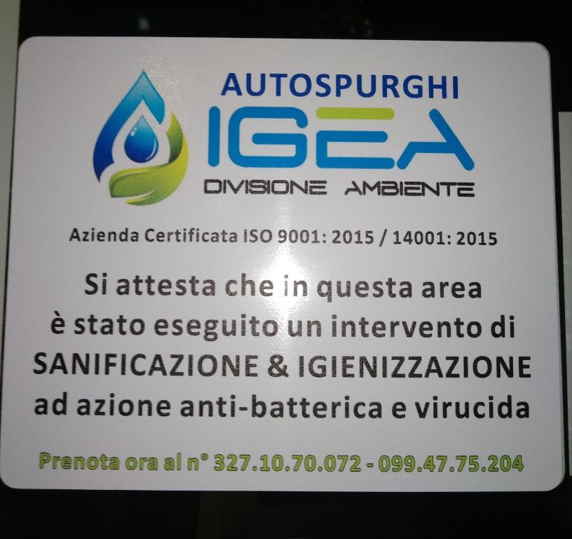 Certifikát, hodnocení, plakát nebo jiný dokument vystavený v ubytování Hotel Virgilio