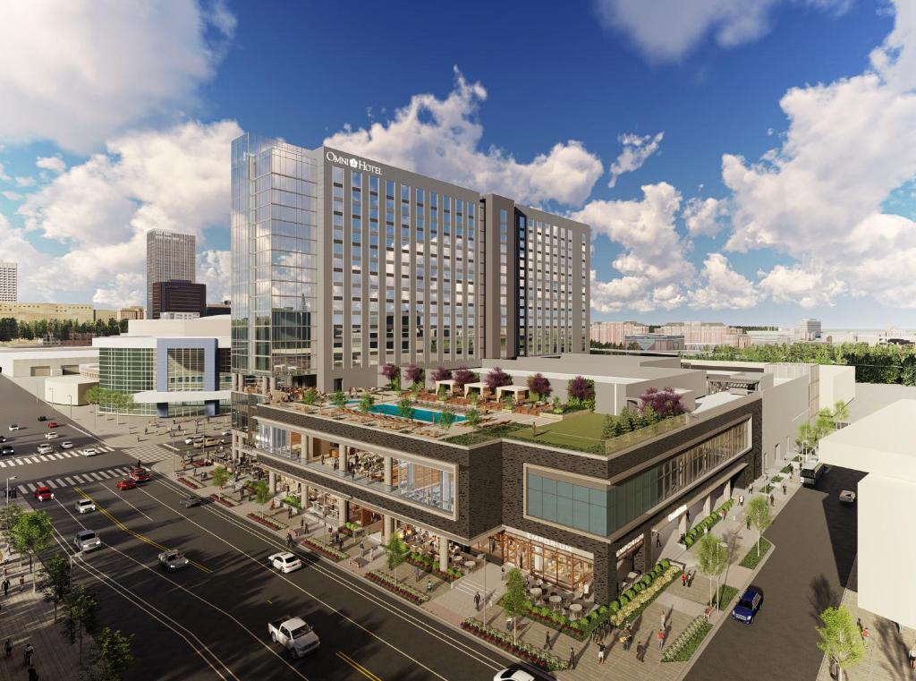an artist rendering of the planned headquarters of the city of minneapolis at Omni Oklahoma City Hotel in Oklahoma City
