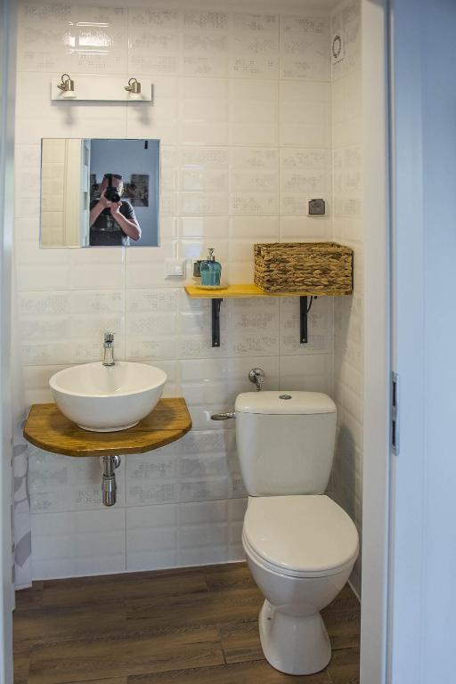 Kúpeľňa v ubytovaní Domki u Kota i Psa