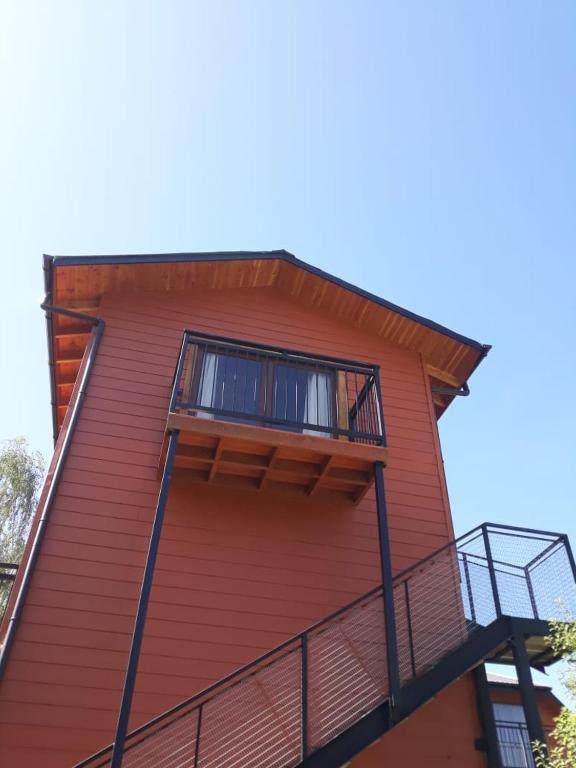Balkón nebo terasa v ubytování cabañas los Ulmos
