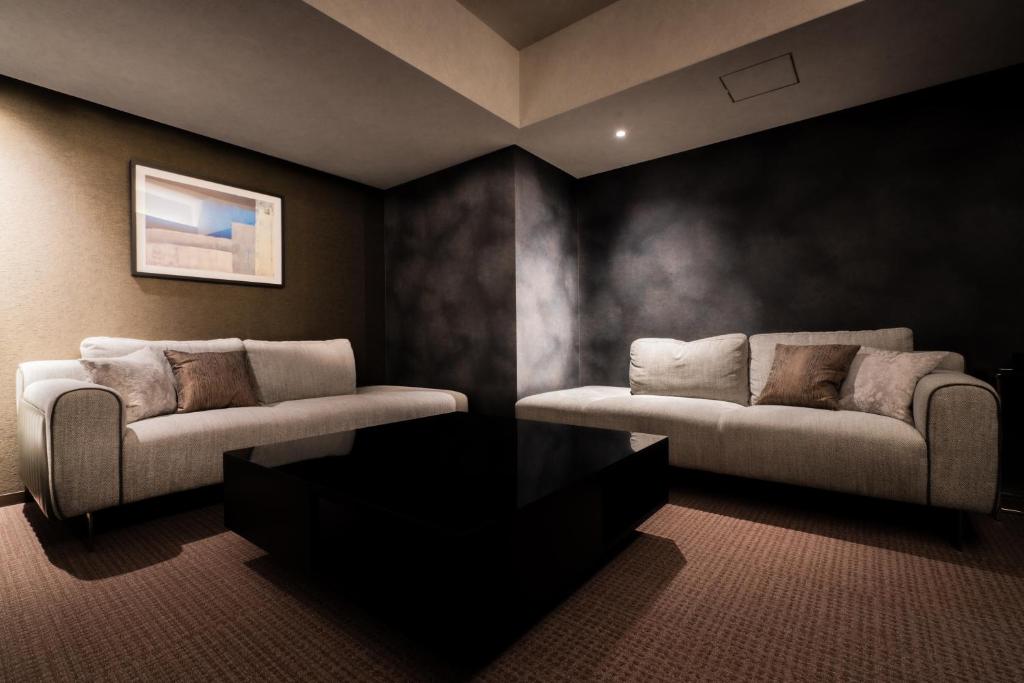 Posezení v ubytování Randor Hotel Namba Osaka Suites