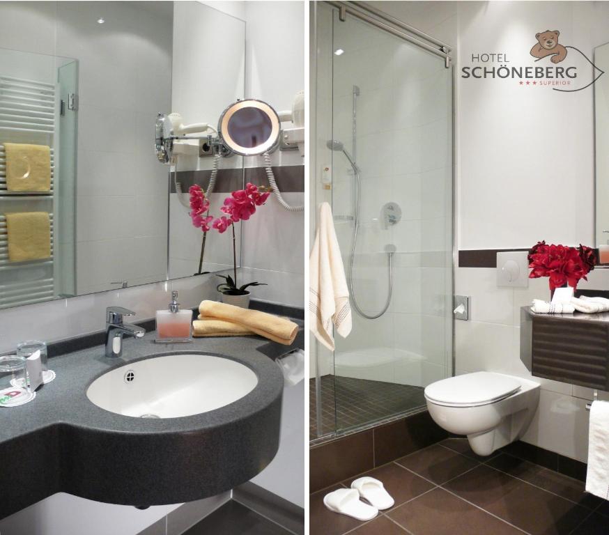 Koupelna v ubytování Hotel Schöneberg